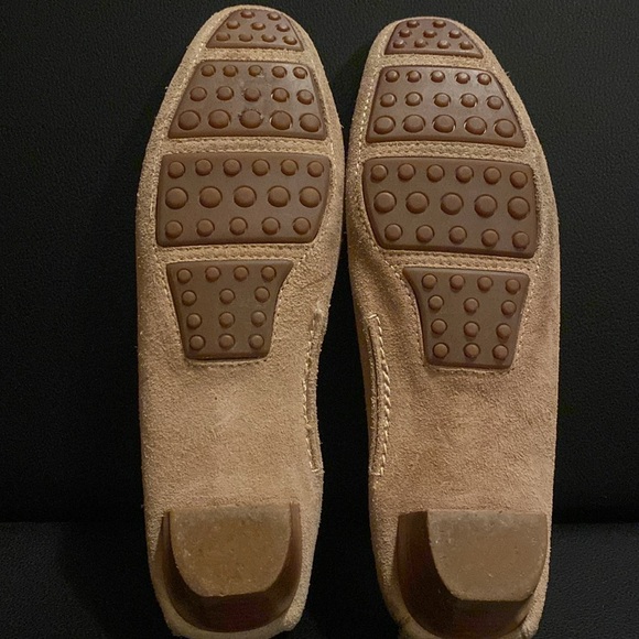 Manila Square Toe, Ridged Rubber Sole, Suede, Metal Eyelets. Made in Italy. NWOT - Picture 2 of 6
